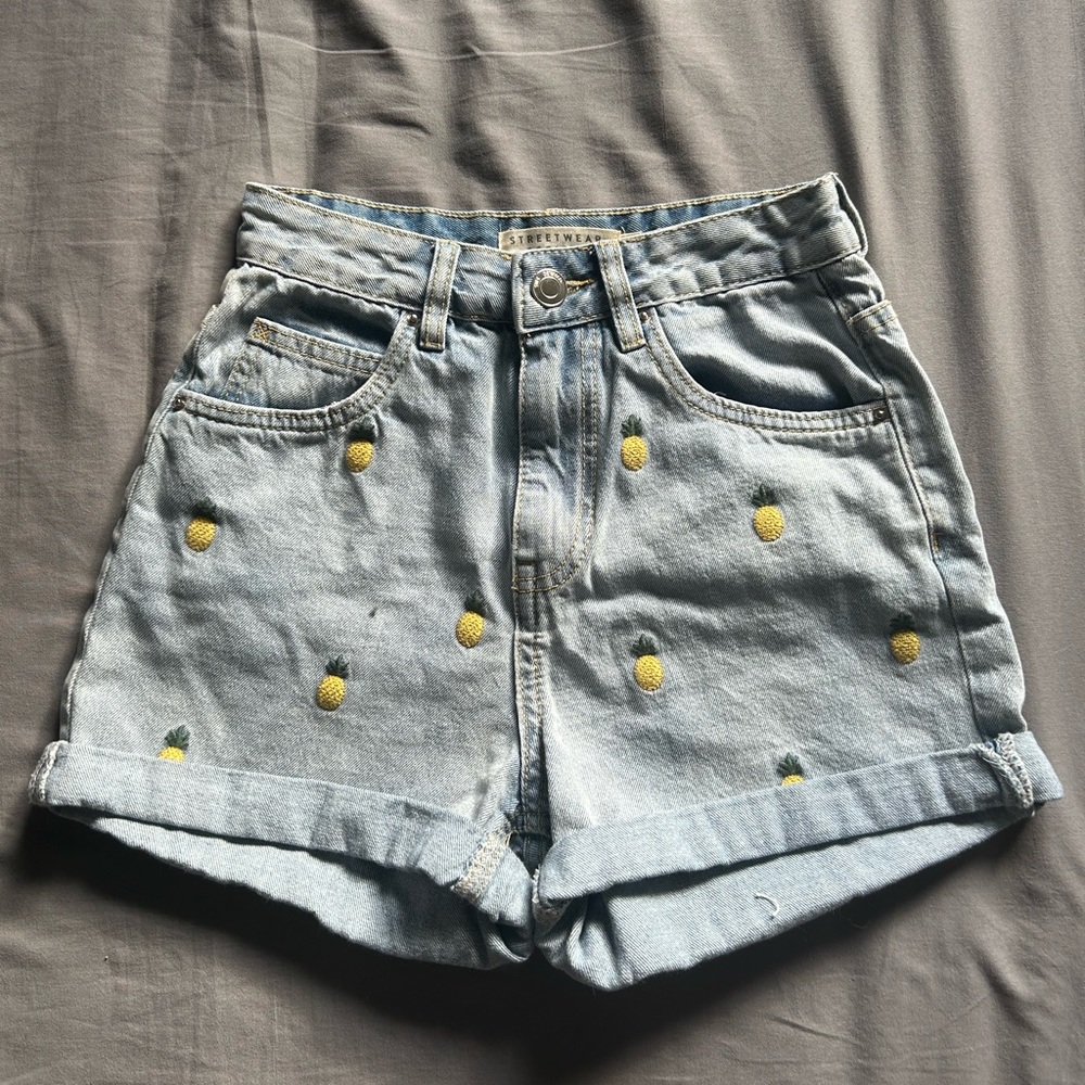 High Rise Denim Shorts